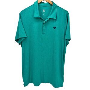 Rabbit EZ Polo Mens XL Turquoise Blue Short Sleeve Lightweight Coastal